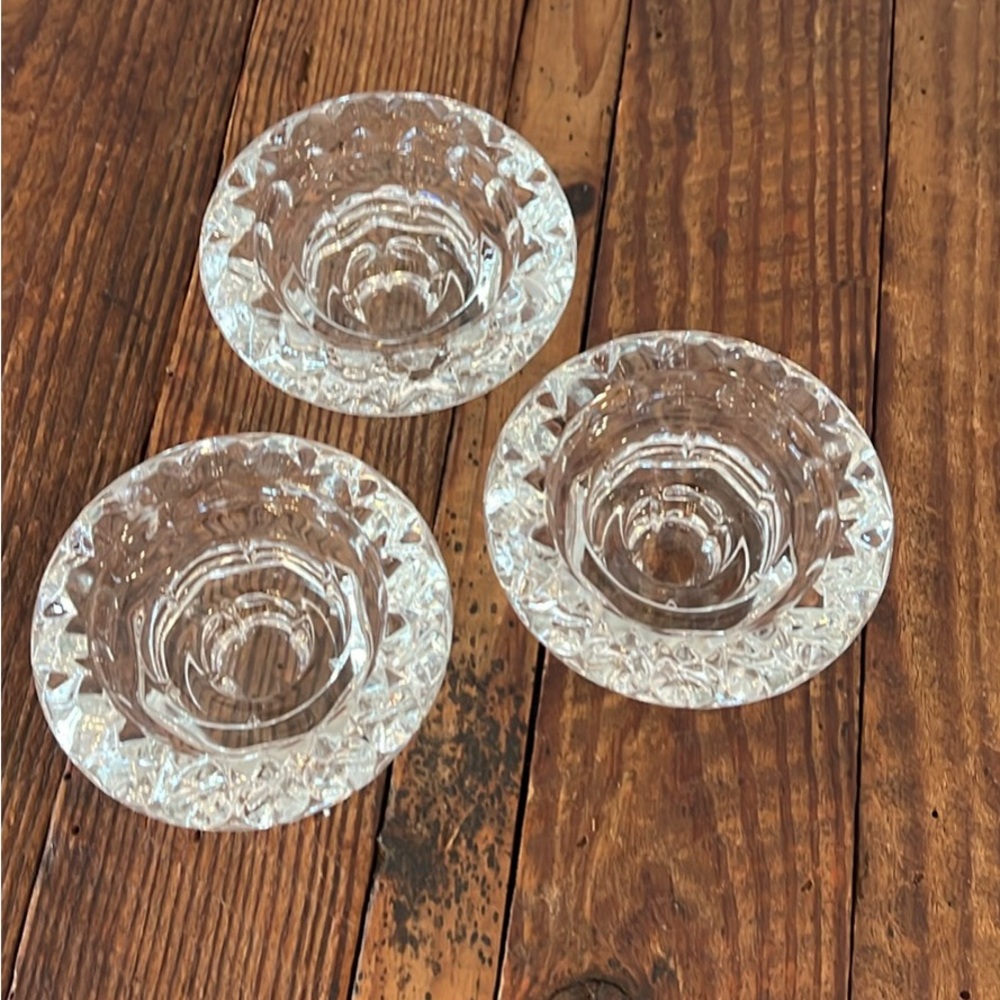 Vintage Crystal Candle Holders - Set of 3